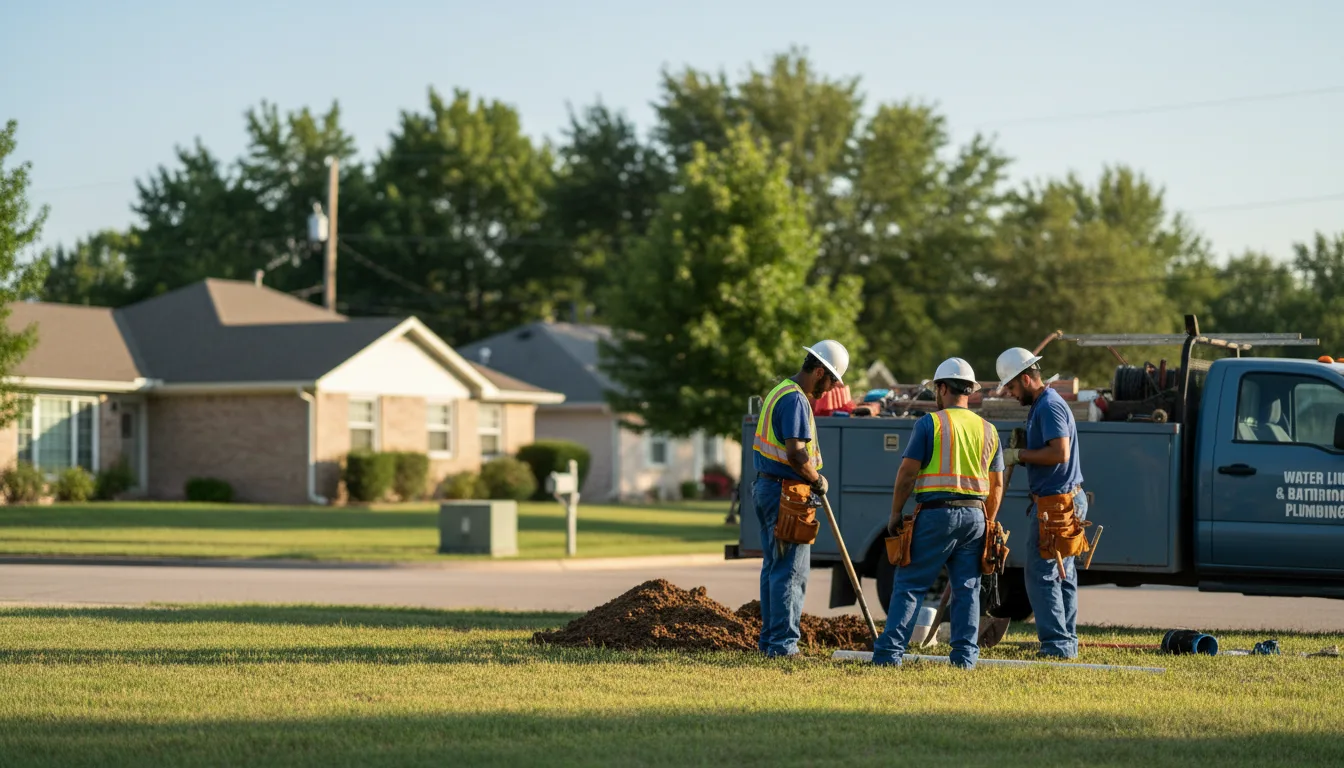Residential water line and bathroom plumbing service in Ira, IA